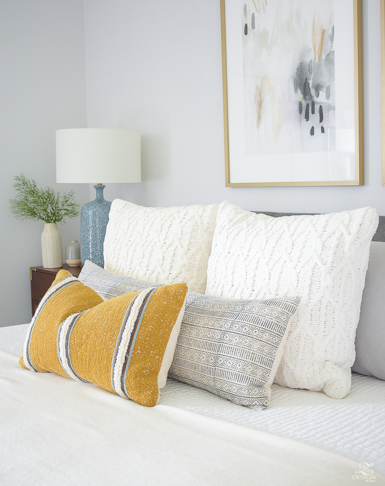 Early fall bedroom tour - cable knits and harvest colors