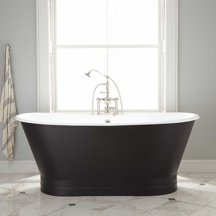 Signature Hardware Black Kateryn-67"-free-standing-bath-tub