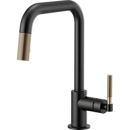 Brizo black gold knurled accents kitchen faucet