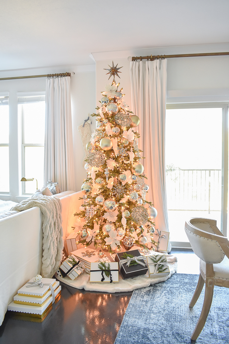 Styled For The Season Christmas Tour - gold, white, crystal glam Christmas tree