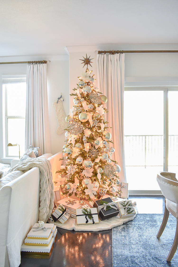 Styled For The Season Christmas Tour - Gold, white, glam Christmas tree