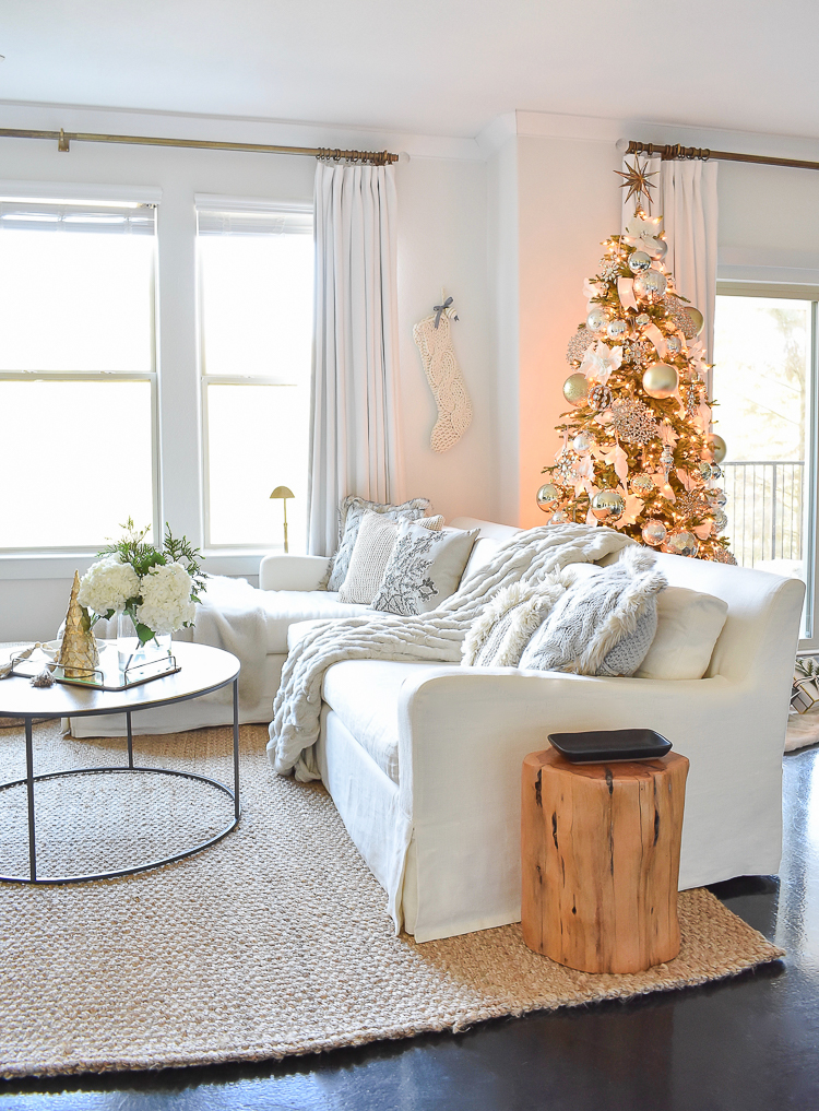 Styled For The Season Christmas Tour - Neutral Christmas Living Room