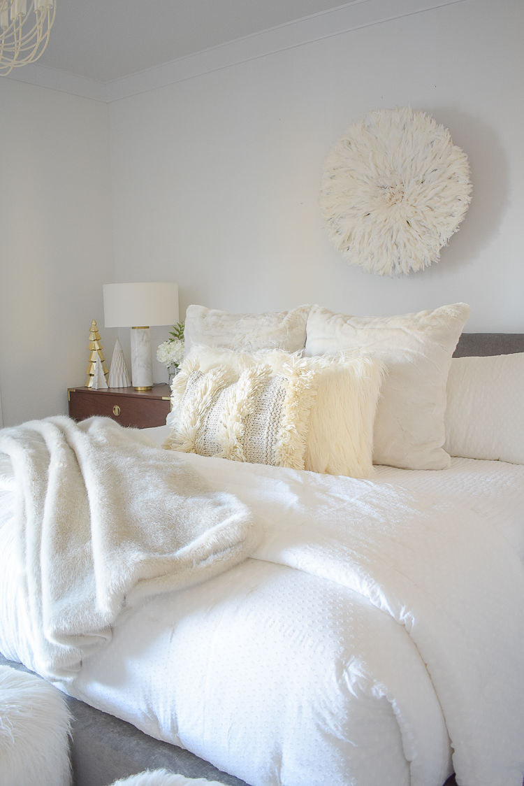 Boho Chic Neutral Christmas Bedroom Tour