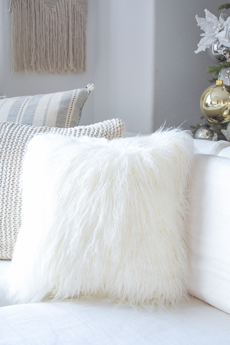 Mongolian faux fur pillow - best home accessories at Walmart