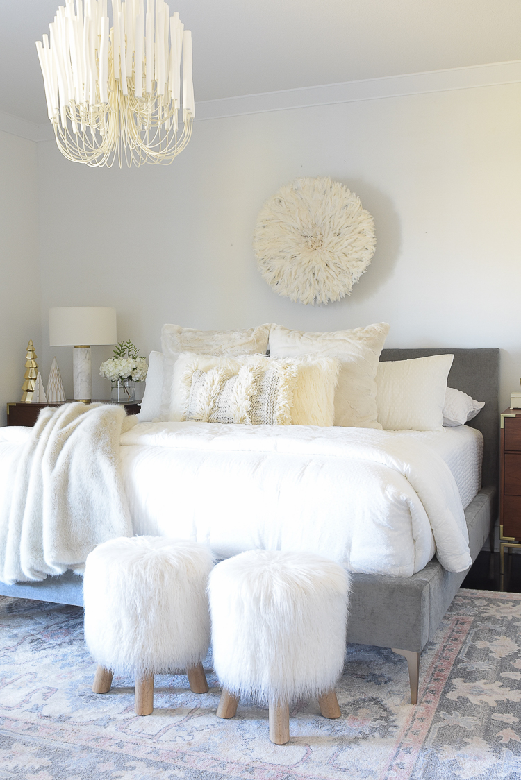 Boho Chic Neutral Christmas Bedroom Tour