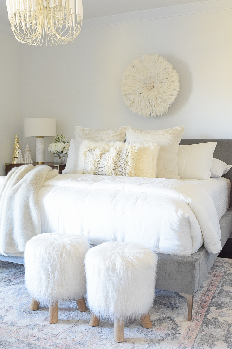 Boho Chic Neutral Christmas Bedroom Tour