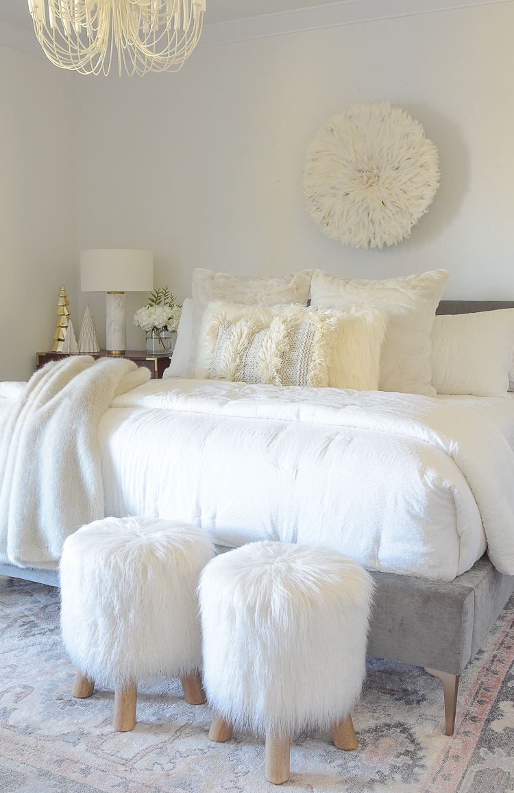 Boho Chic Neutral Christmas Bedroom Tour