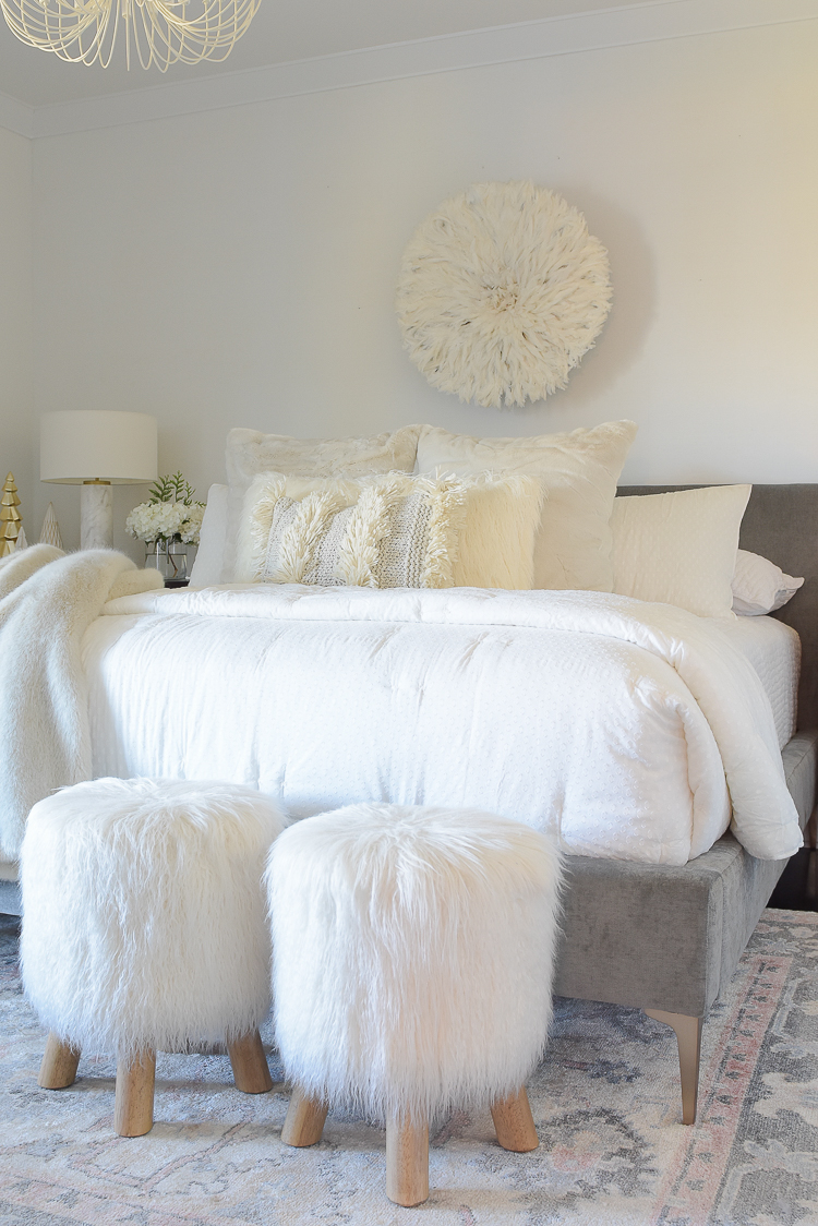 Boho Chic Neutral Christmas Bedroom Tour