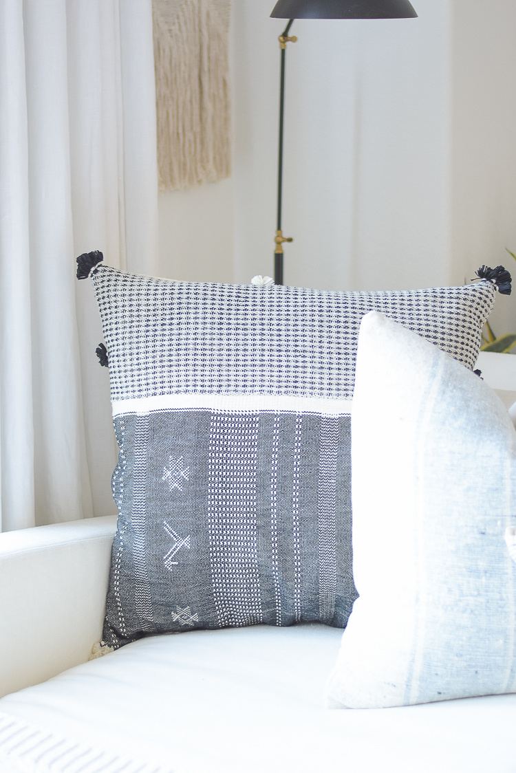 Creating a cozy winter home with textured, boho chic pillows