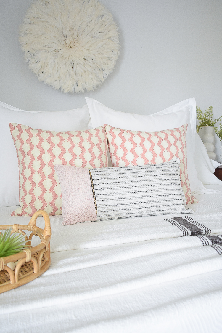 Styled for the season spring tour - coral pillows tonic living