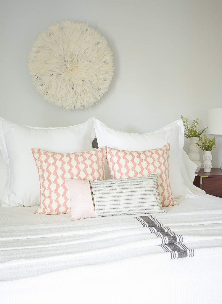 Styled for the season spring tour - boho chic coral pillows