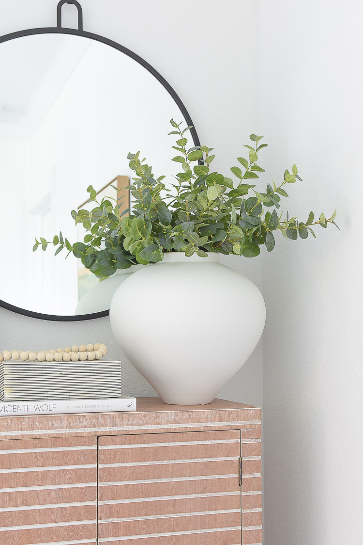 Wayfair Way Day Best Blogger Picks - large white vase, vessel with faux eucalyptus