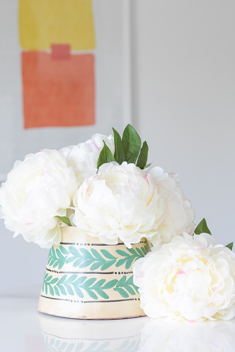 Drew Barrymore Flower Home Line at Walmart - adding pops of color and texture to a neutral home - globally inspired flower pot