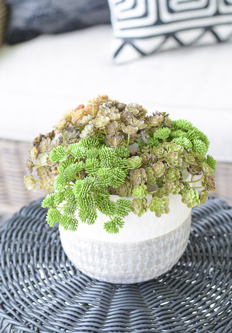 Tips For Creating A Relaxing Outdoor Space This Summer + A Patio Tour - faux succulent pics