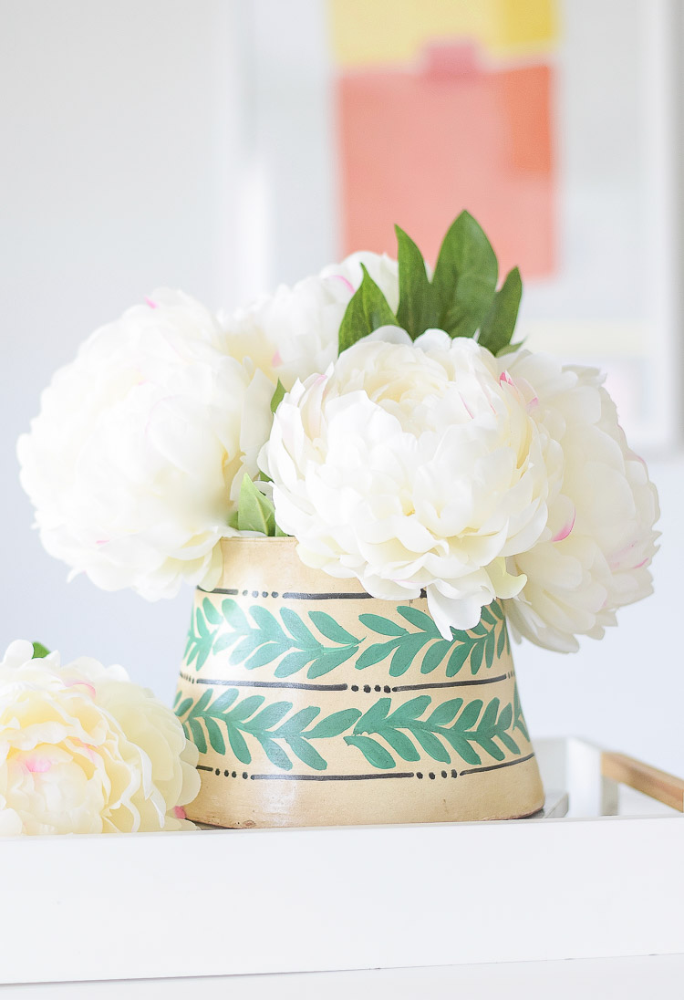 Drew Barrymore Flower Home Line at Walmart - adding pops of color and texture to a neutral home - globally inspired flower pot