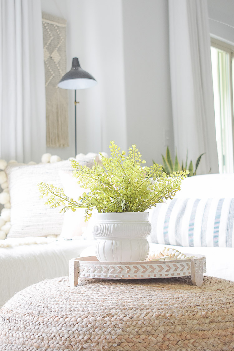 Summer Living Room Home Tour - Coffee Table accessories - how to style