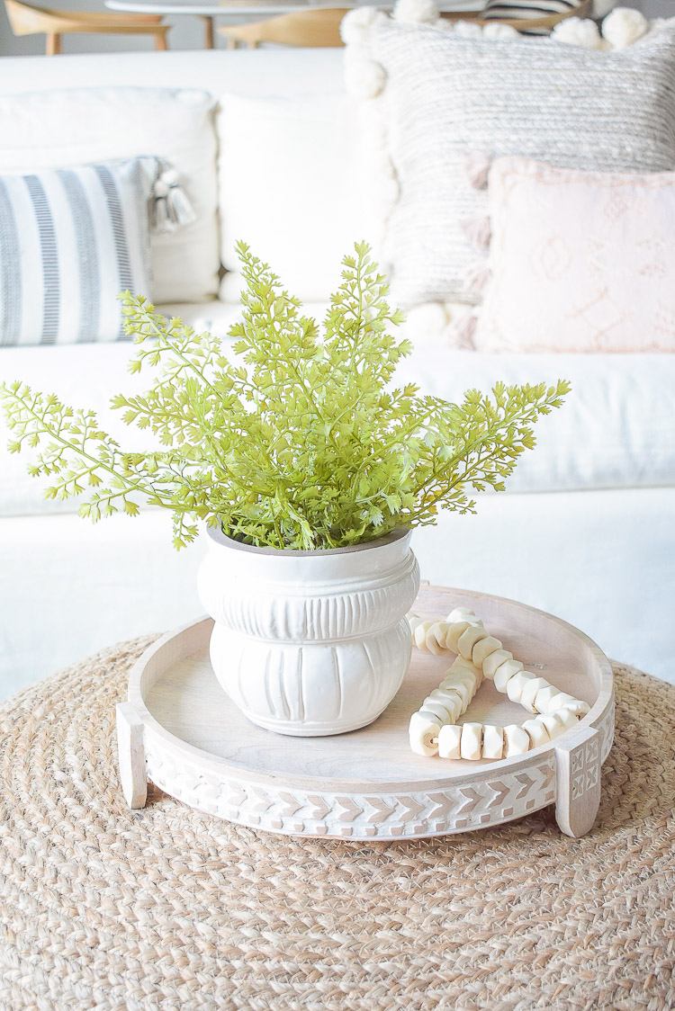 Summer Living Room Home Tour - Coffee Table accessories - how to style
