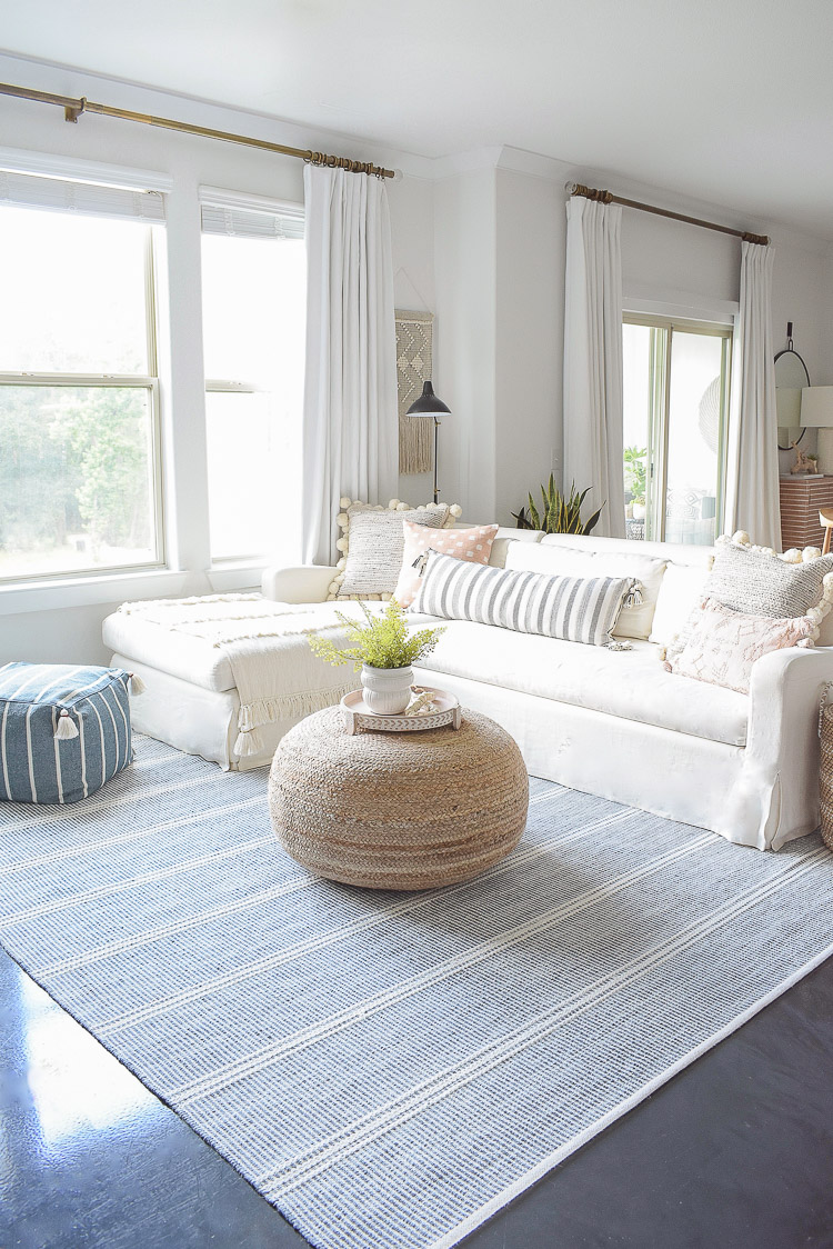 Summer Home Tour - Boho Chic Living Room Design - light and airy