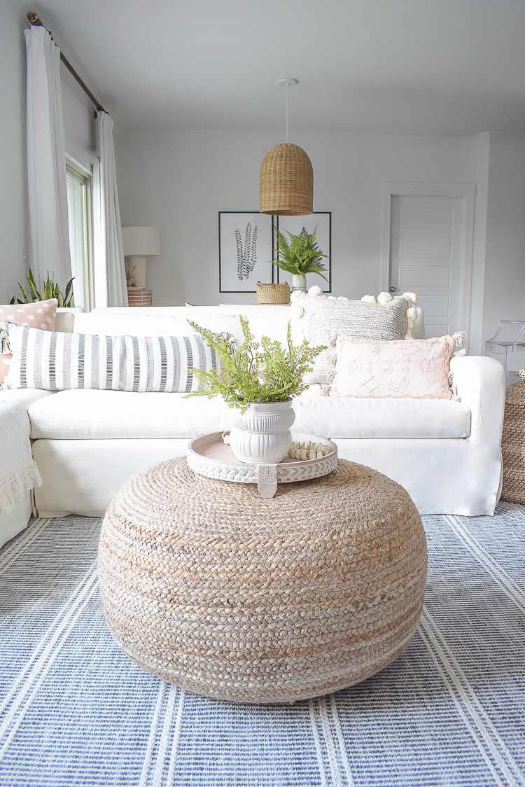 Summer Living Room Home Tour - Coffee Table accessories - how to style