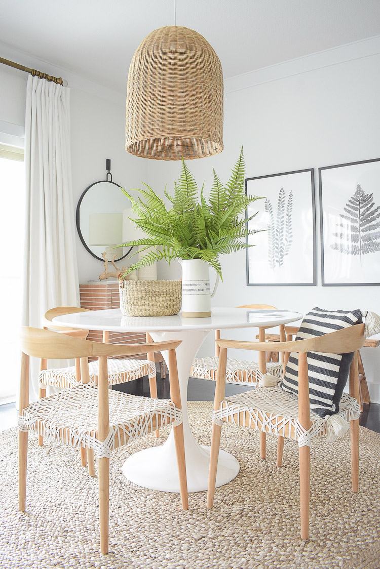 Tips for adding natural decor for summer + a dining room tour