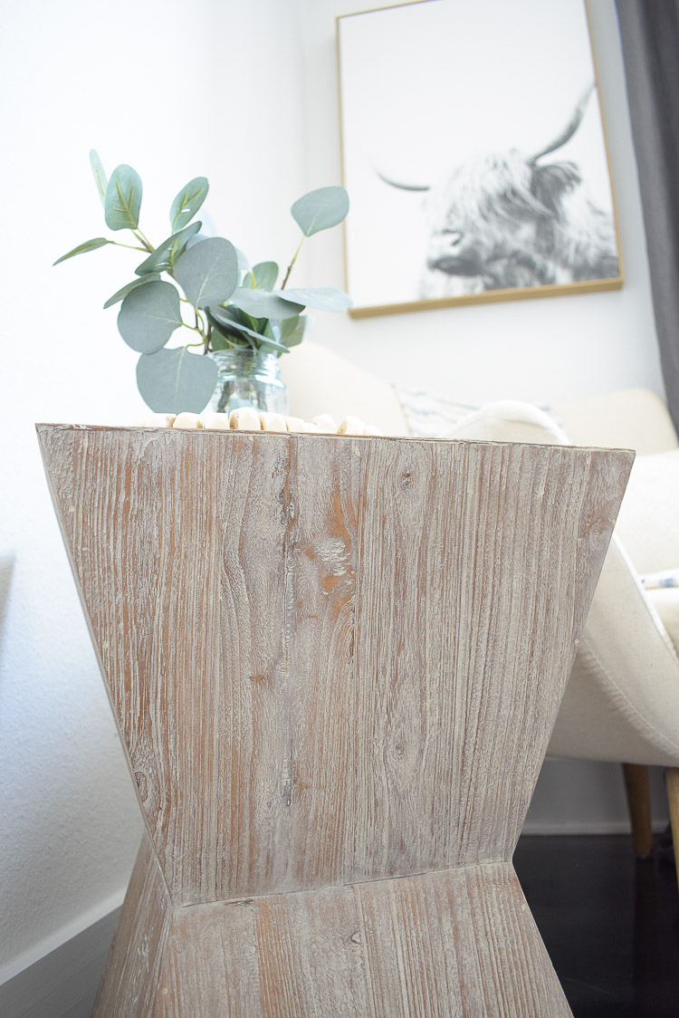 Vintage done modern home decor and accessories - white washed vintage inspired geometric side table 