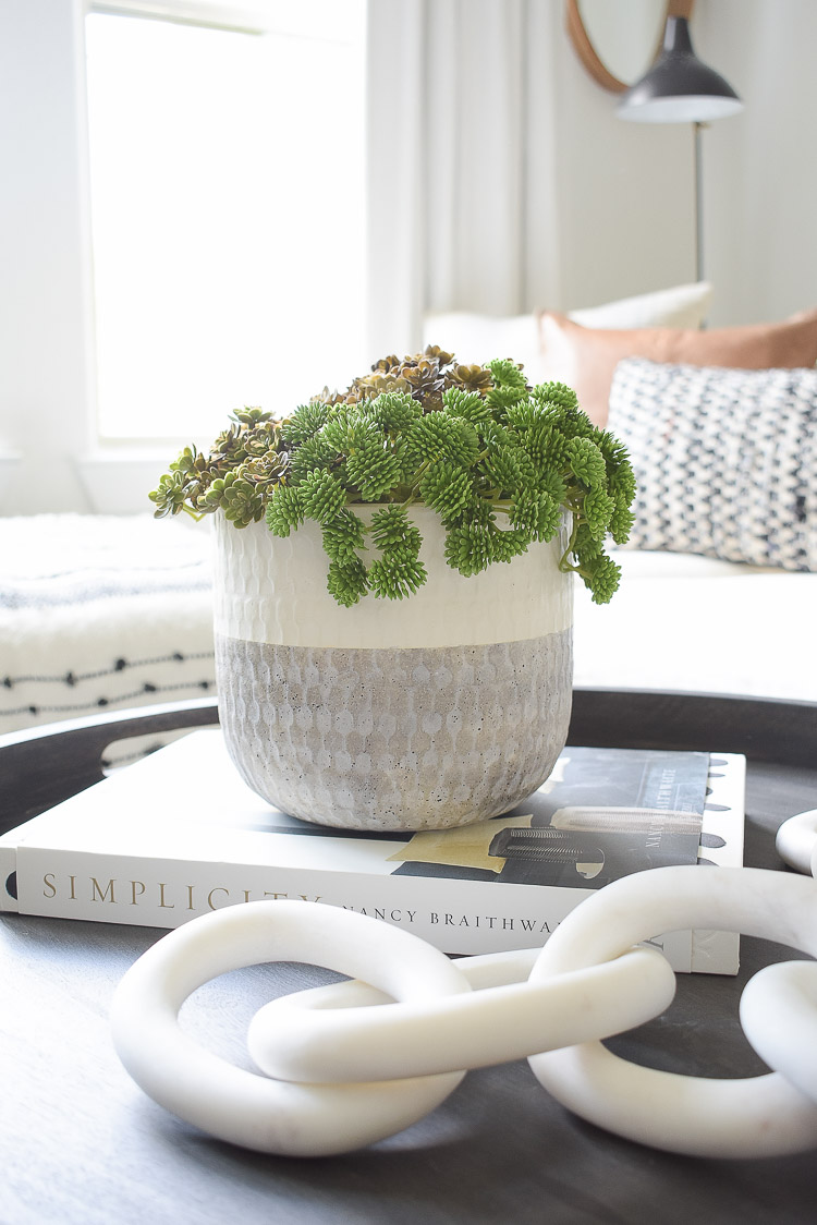 small space, big style solutions - faux succulents in pot