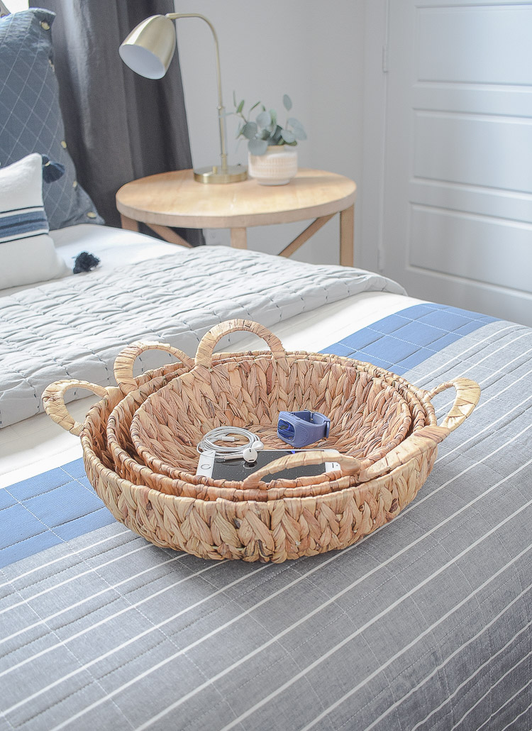 Stylish Home Decor & Organizing Ideas for Back To School - flat baskets set of 3