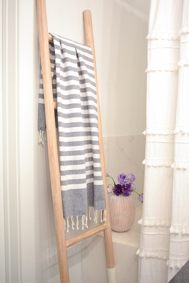 Vintage done modern home decor and accessories - Gray and White Striped Turkish hand Towel