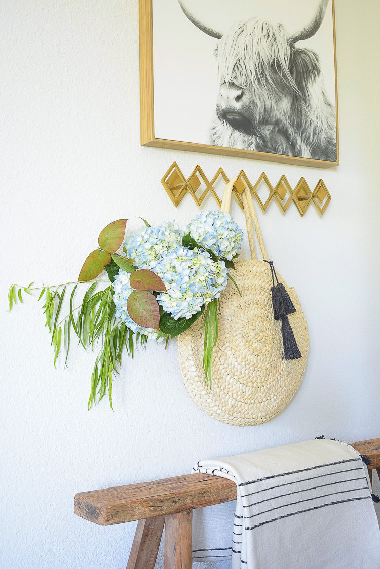 Chic Modern Fall Entry Way - Fall flowers in basket