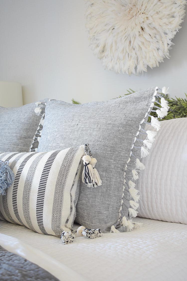 Holiday Bedroom Tour - fringe pillows 