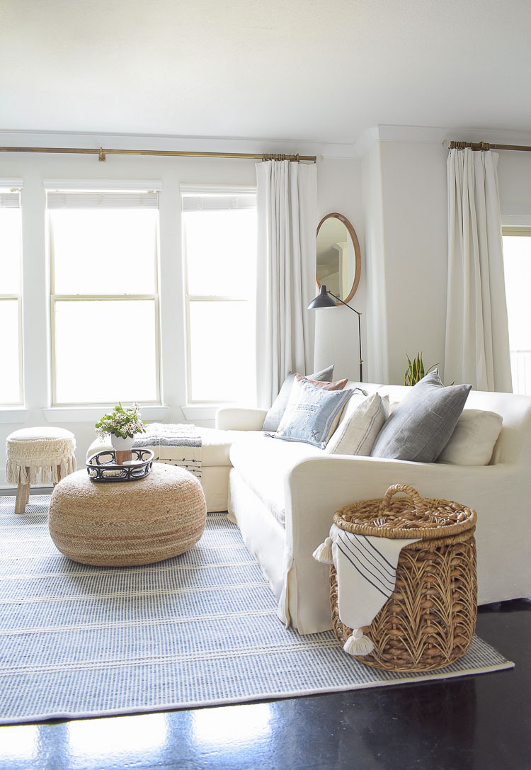 Boho chic spring living room tour 