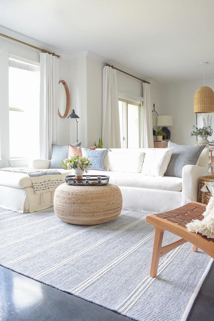 Spring boho chic living room tour 