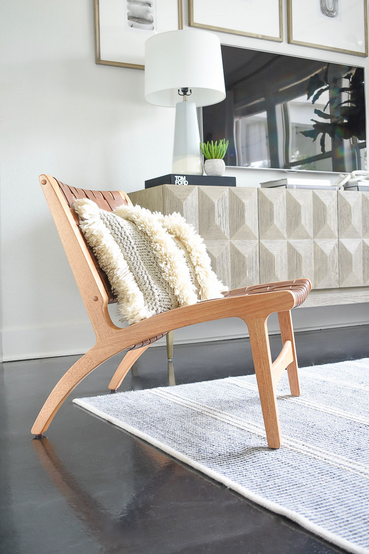 Modern leather lattice chair