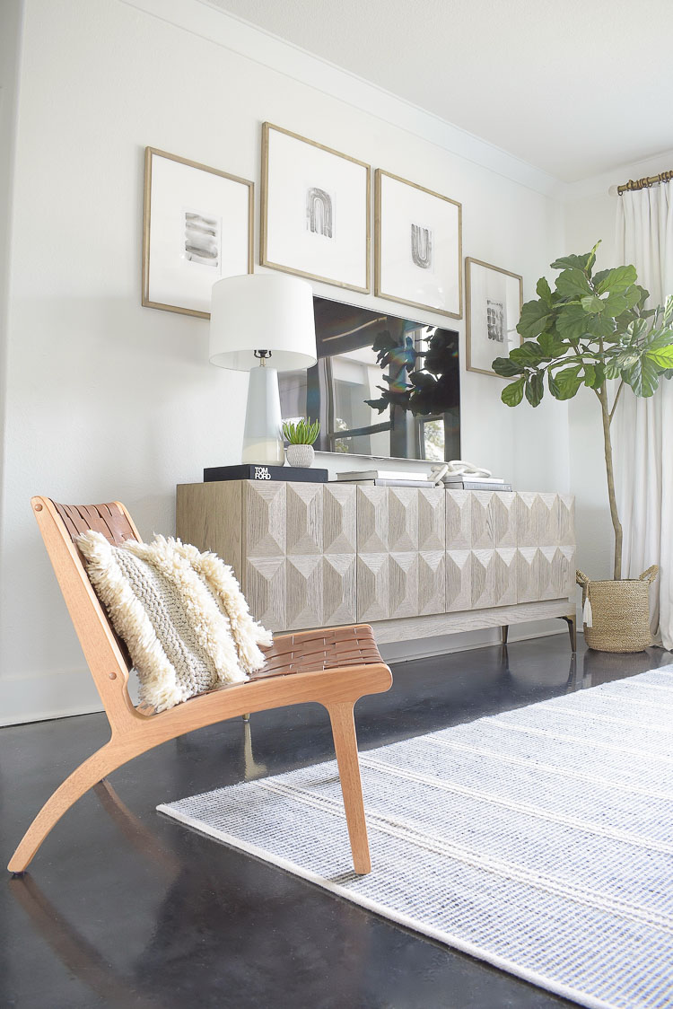 Modern brown leather lattice chair 