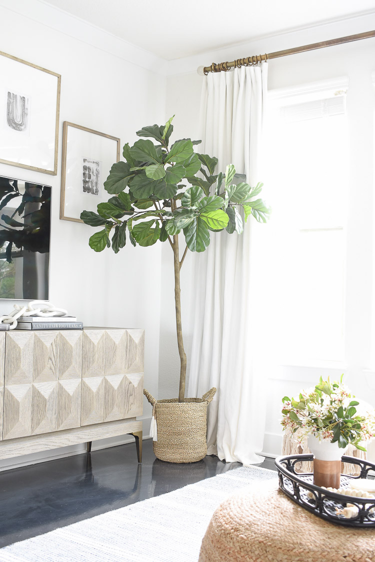 Faux Fig Tree in Spring Living Room Tour 