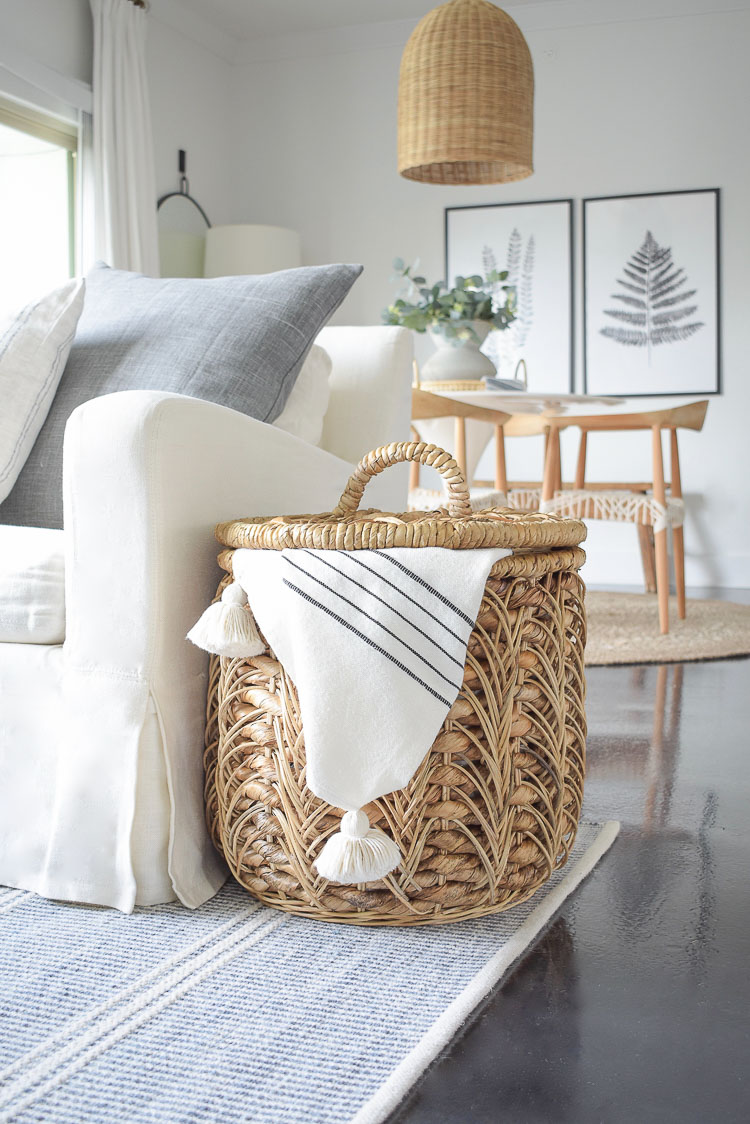 textured banana leaf basket with lid - lidded basket 