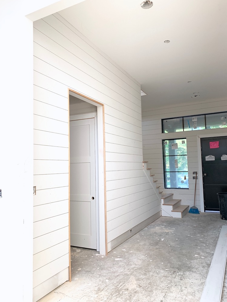 White Shiplap Hallway - Modern Farmhouse Home Under Construction 