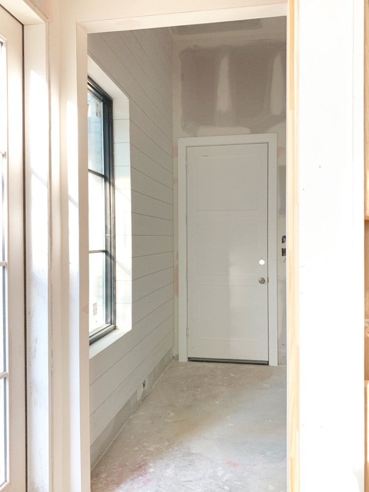 Mudroom with shiplap 