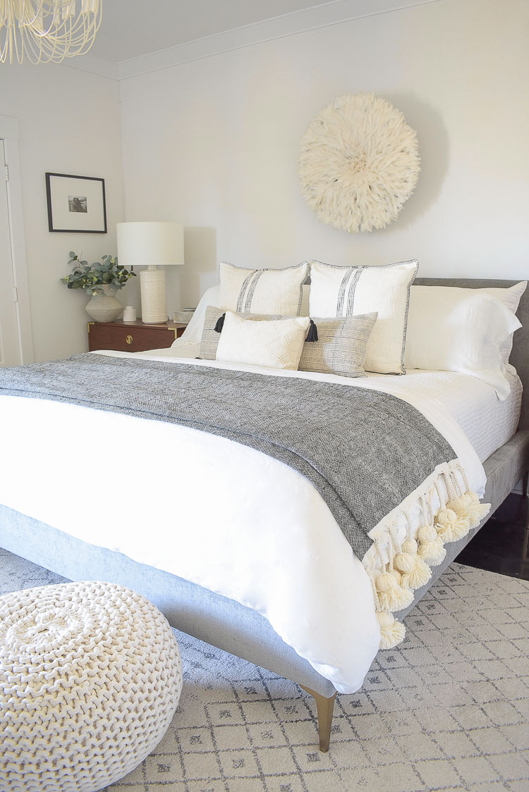 Black and white spring bedroom tour 