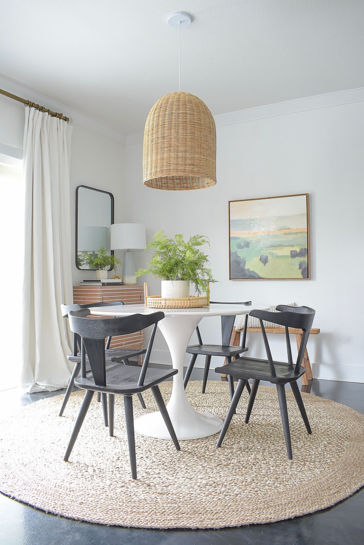 Black farmhouse Dining Chairs - modern boho chic dining room tour 