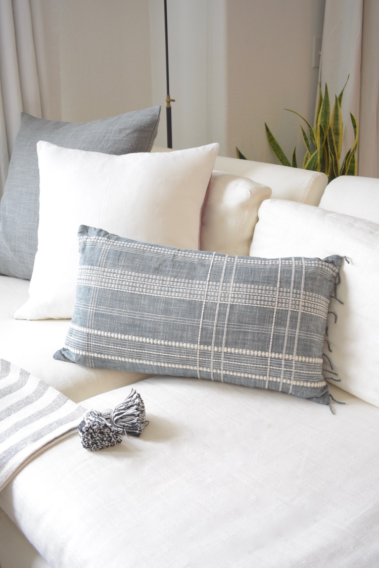 Studio McGee Woven Plaid Pillow in Gray