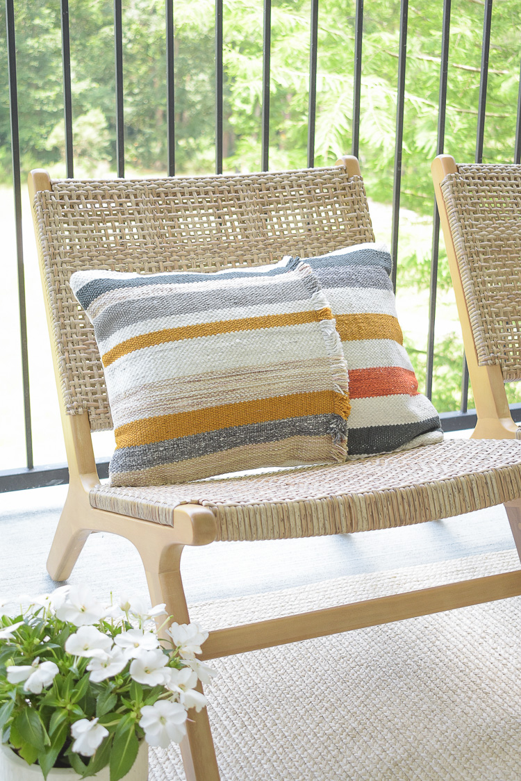 Outdoor modern boho striped pillow