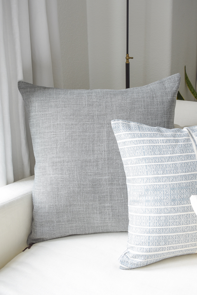 Gray Belgium Linen Pillow + how to decorate for summer 