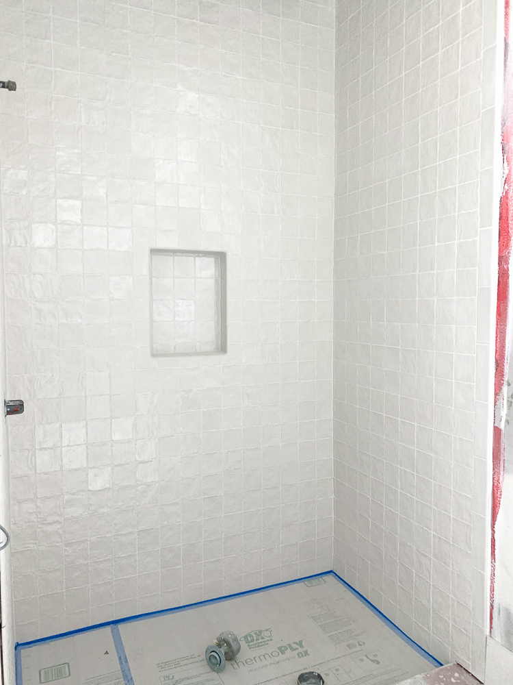 square white uneven iridescent tile 