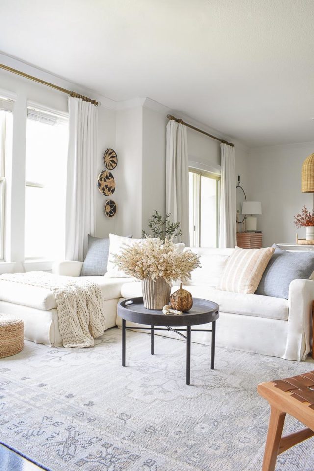 Layered, Neutral Fall Living Room Tour | ZDesign At Home