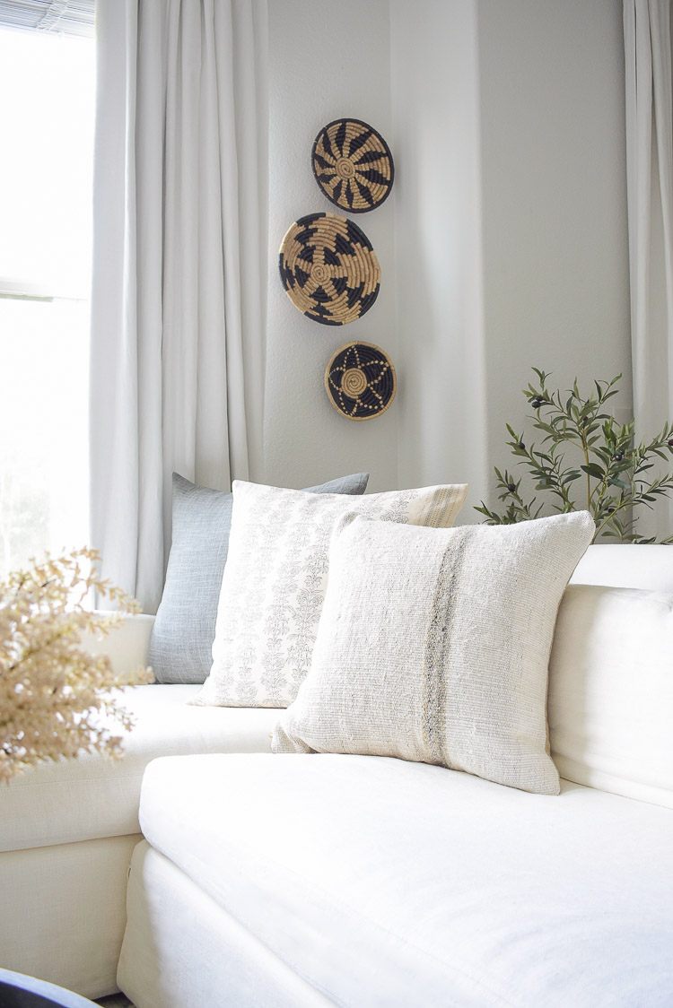 Fall textured floral linen pillows