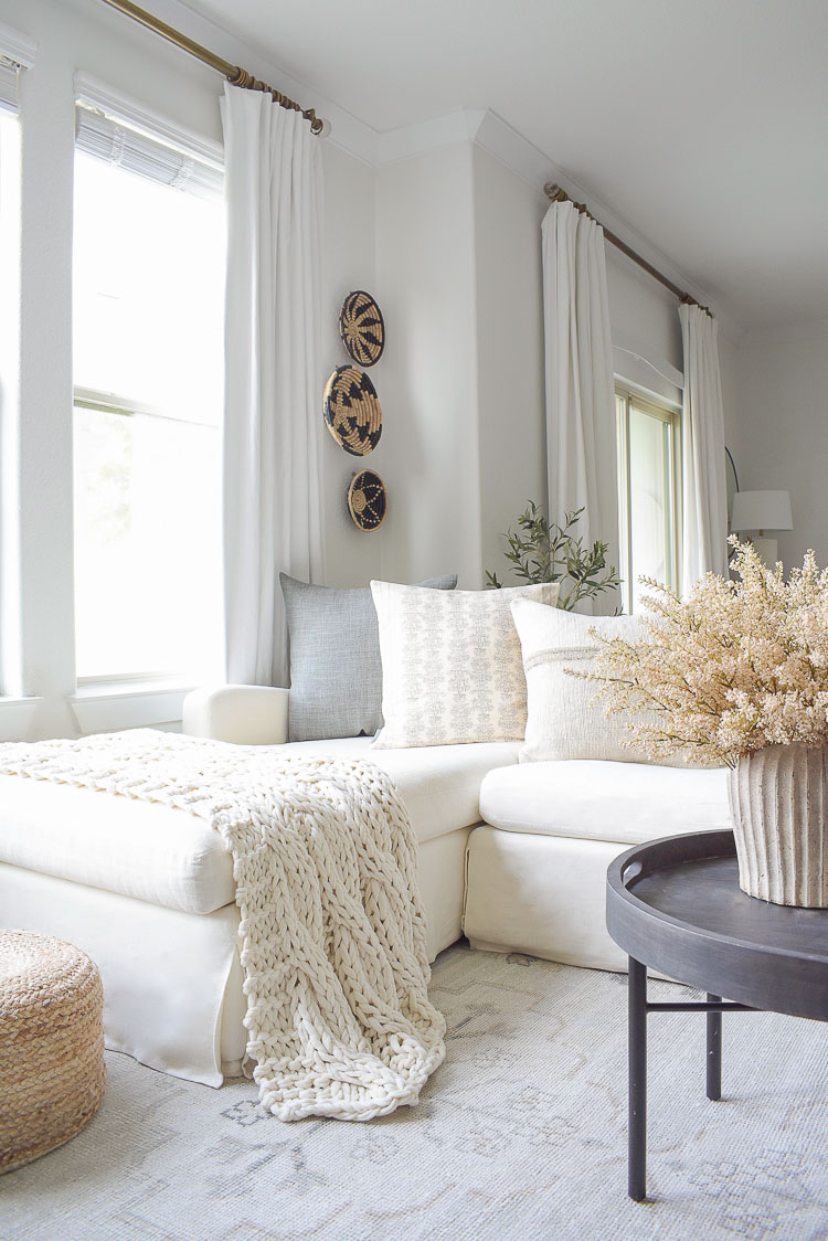 Neutral fall living room pillows