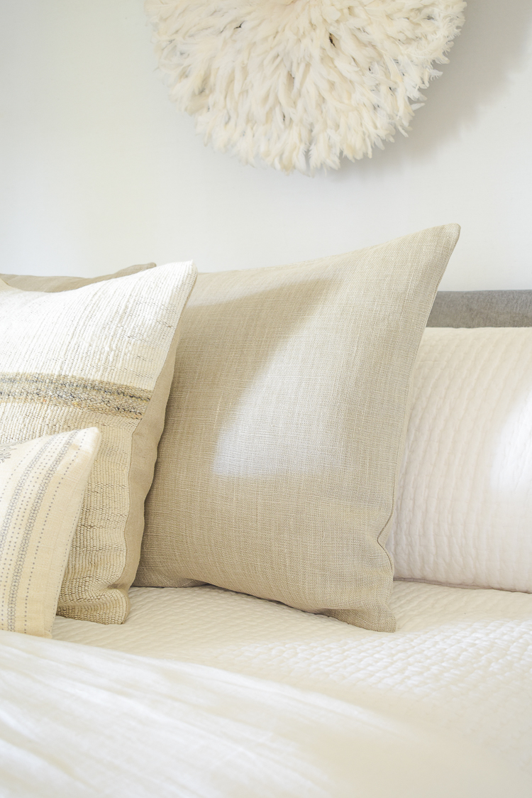 large linen pottery barn pillows