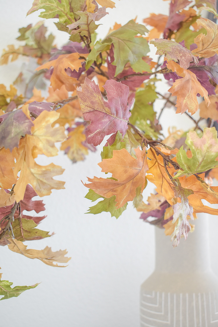 best fall faux branches in traditional colors - oak leaves