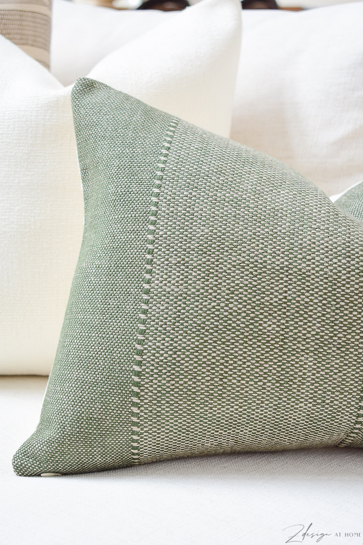 spring pillow refresh with green texture lumbar pillow 